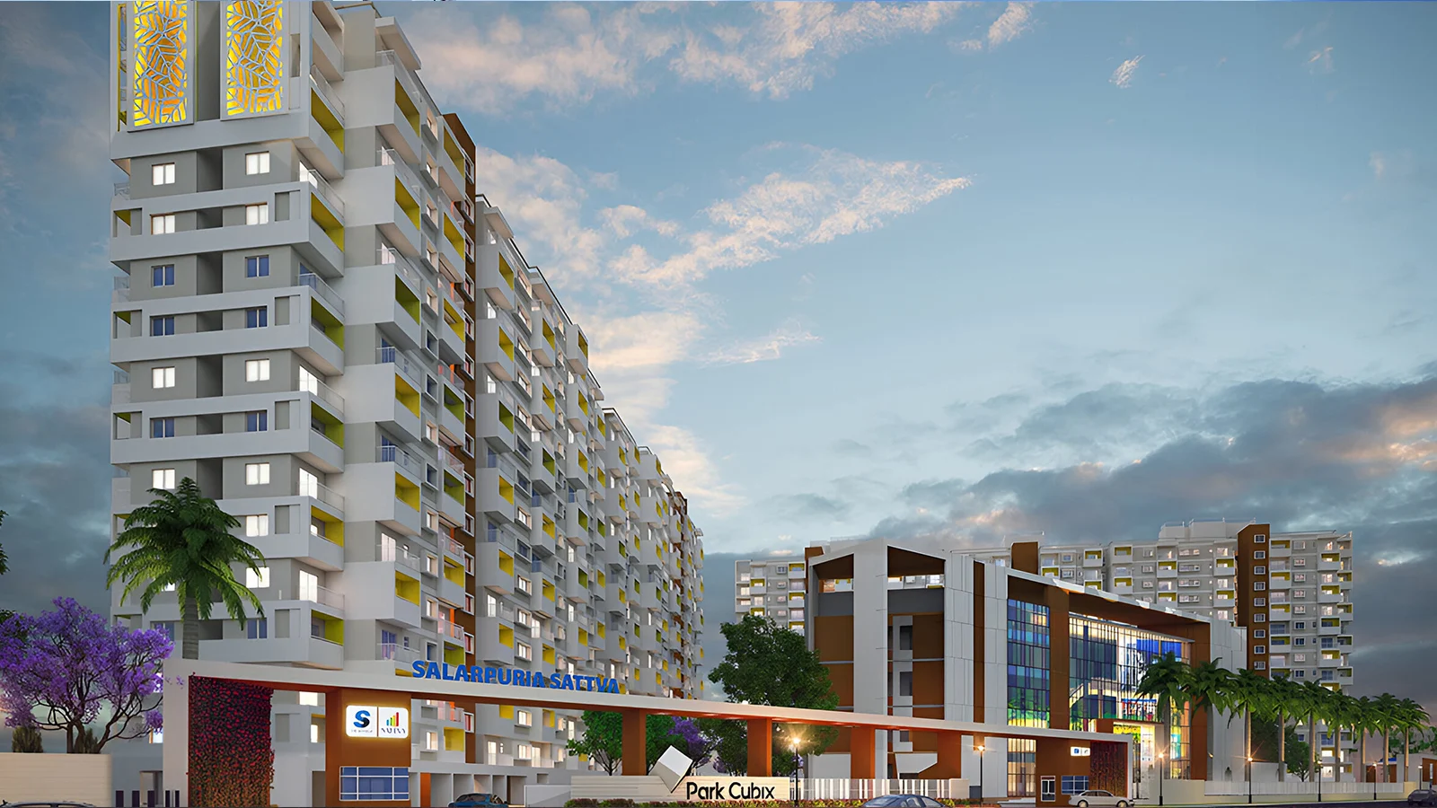 Sattva Park Cubix Apartment in North Bangalore Entrance